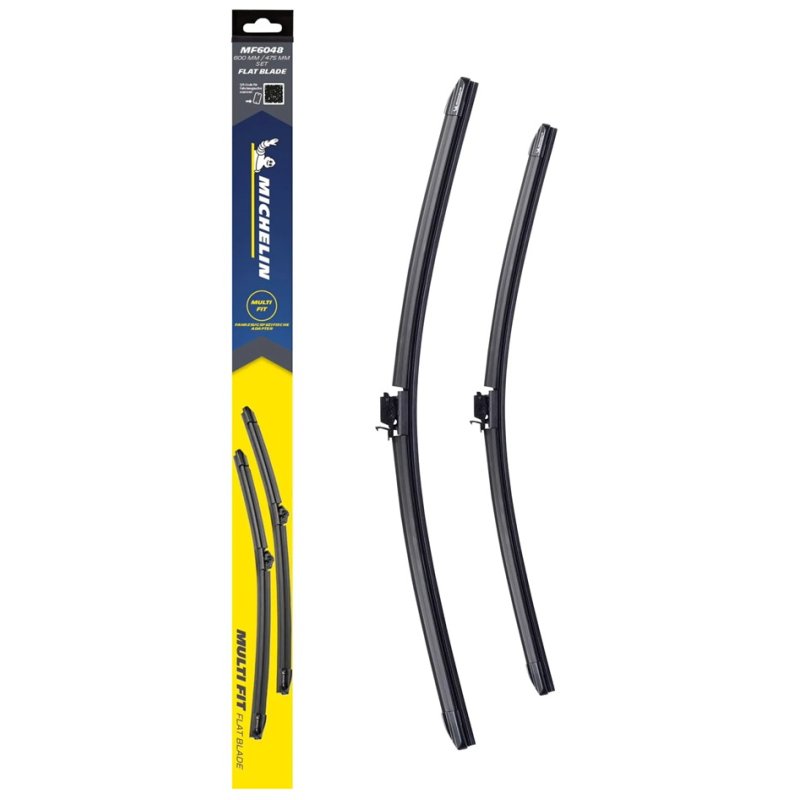 MICHELIN essuie-glaces Multi Fit Set MF5555, lame plate, 550 mm, 2 pièces avec adaptateur